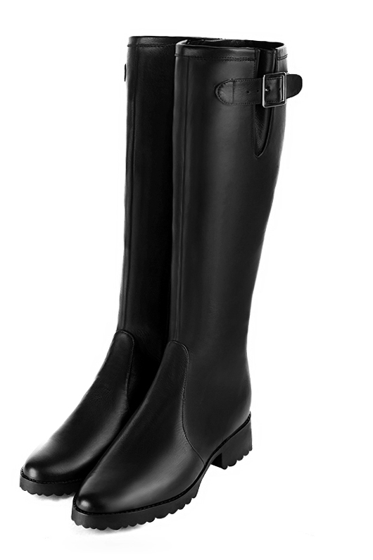 French elegance and refinement for these satin black knee-high boots with buckles, 
                available in many subtle leather and colour combinations. Record your foot and leg measurements.
We will adjust this beautiful boot with inner zip to your leg measurements in height and width.
The outer buckle allows for width adjustment.
You can customise the boot with your own materials, colours and heels on the "My Favourites" page.
 
                Made to measure. Especially suited to thin or thick calves.
                Matching clutches for parties, ceremonies and weddings.   
                You can customize these knee-high boots to perfectly match your tastes or needs, and have a unique model.  
                Choice of leathers, colours, knots and heels. 
                Wide range of materials and shades carefully chosen.  
                Rich collection of flat, low, mid and high heels.  
                Small and large shoe sizes